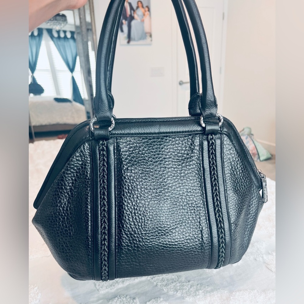 Brighton Black Pebbled Leather Satchel